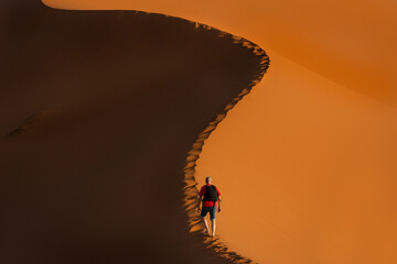 Climbing a dune