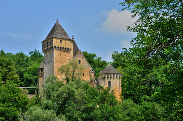 Fototapeta na wymiar France, picturesque castle of Laussel in Dordogne
