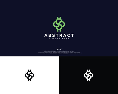 Nft crypto coin logo design template with bitcoin shape