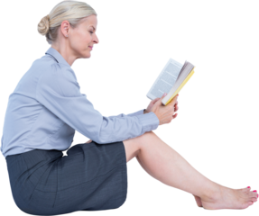 Businesswoman reading a book