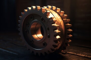Hi-Tech Gear Wheel Illustration for Engineering, Digital Business, and Teamwork Concepts - AI-Generated 