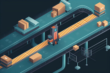 conveyor belt conveyor  - AI-Generated
