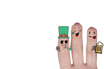 Composite image of fingers and patrick day drawing © vectorfusionart
