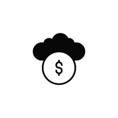 Cloud Money icon design with white background stock illustration