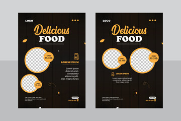 Food Flyer Template design, restaurant food flyer, fast food template vector illustration.	