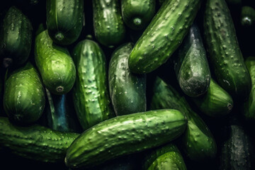 cucumber, a lot of cucumbers, market, generative ai, Fresh tasty vegetables, Fresh ingredients, cooking ingredients