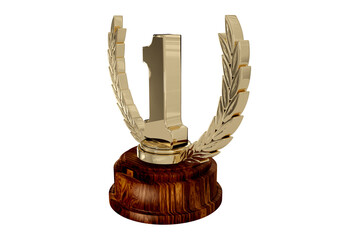 Digitally generated image of first place trophy