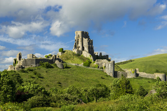 Corfe Castle; Corfe, Dorset, England