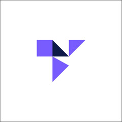 t logo initials design isolated vector illustration