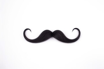 Template of black male mustache on a white background. Generative ai.