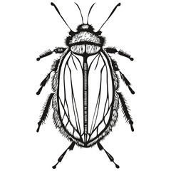 bug on white background, hand draw illustration bugs