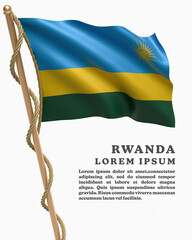 White Backround Flag Of RWANDA