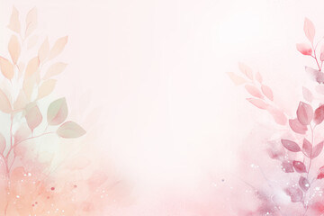 Light pink paper texture background. Tiny petal flower painting in watercolor style. Generative AI.