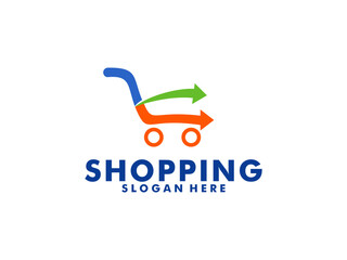 Shop Logo designs Template. Illustration vector graphic of shopping cart. Perfect for Ecommerce, sale, discount or store web element. Online Shop logo design vector