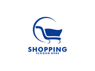 Shop Logo designs Template. Illustration vector graphic of shopping cart. Perfect for Ecommerce, sale, discount or store web element. Online Shop logo design vector