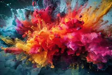 Colorful abstract background with splashes, Ai generative