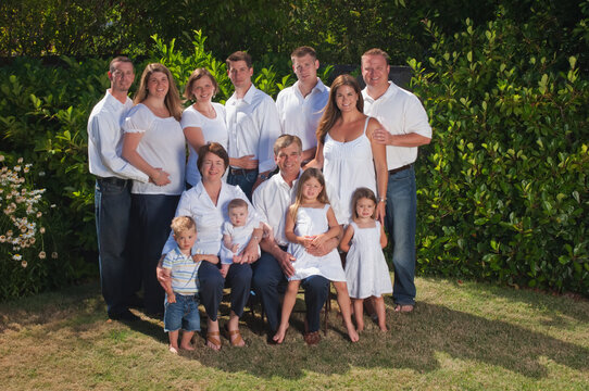 Family portrait with three generations; Moraga california united states of america