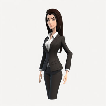 avatar cartoon of a business woman wearing suit