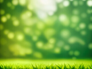 Fototapeta premium Green blurred background and sunlight