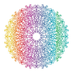 Coloring mandala. Vector hand drawn doodle mandala. Ethnic mandala with colorful tribal ornament.