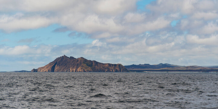 View of the islands over the pacific ocean; San cristobal island, galapagos, equador