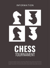 Vector illustration about chess tournament, match, game. Use as advertising, invitation, banner, poster
