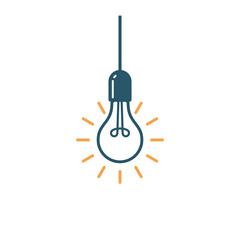 Hanging Light Bulb Lamp Icon Vector Template