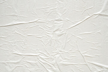 White blank crumpled and creased paper poster texture background