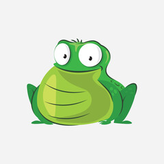 Simple Frog character design, Frog vector illustration, flat icon