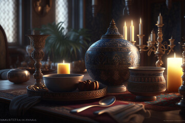 room and objects inspired by Ramadan Ramahdan