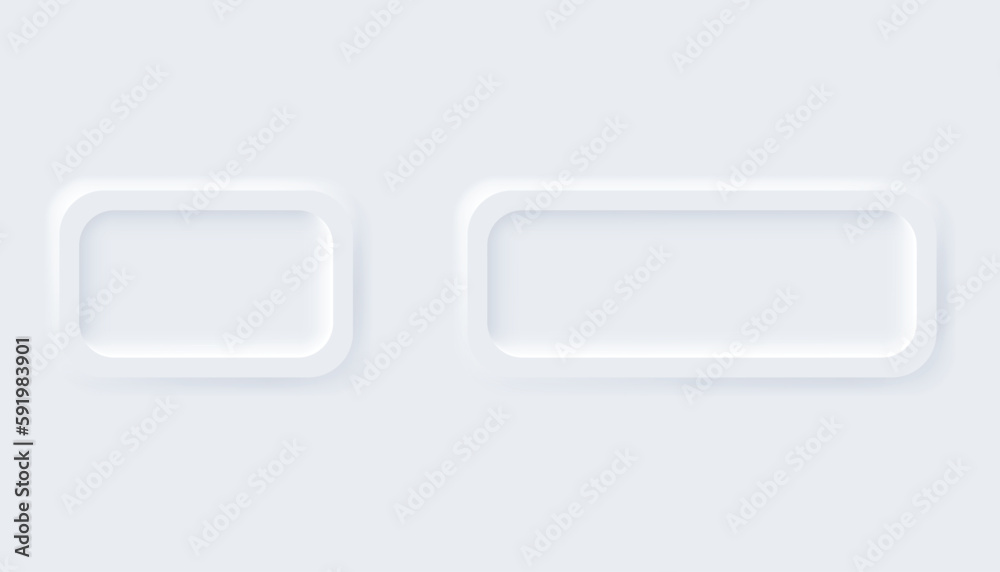 Wall mural neumorphic buttons. simple trendy design elements ui components isolated on light background. contro