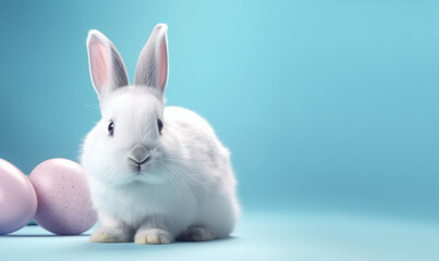 Fototapeta premium Little cute easter bunny. AI
