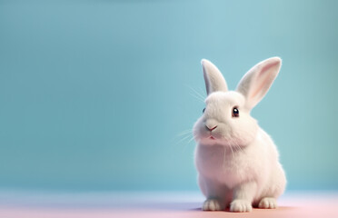 Obraz premium Little cute easter bunny. AI