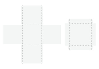 Box cut model. Package template layout for new design. Paper rectangular cardboard, container mockup