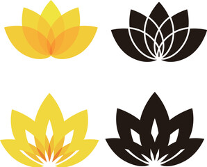 Lotus flower sticker design element vector design elements