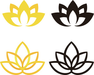 Lotus flower sticker design element vector design elements