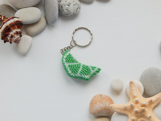 Colored key chain and sea conch