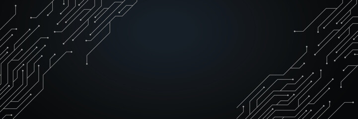 Abstract futuristic circuit board Illustration, Circuit board with various technology elements. Circuit board pattern for technology background. Vector illustration