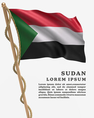 White Backround Flag Of SUDAN