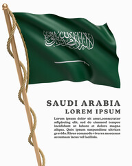 White Backround Flag Of SAUDI ARABIA