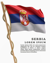 White Backround Flag Of SERBIA