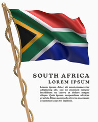 White Backround Flag Of SOUTH AFRICA