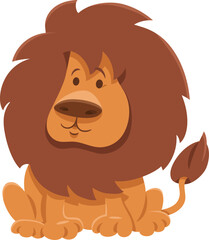 funny cartoon African lion wild animal character