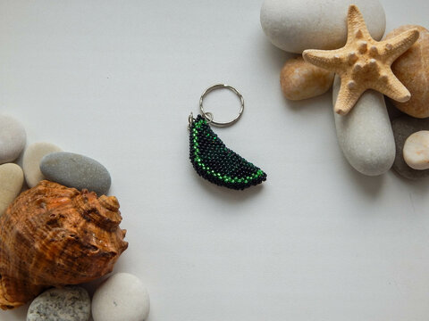 Bead colorful key chain and stones