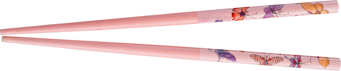 Close up of pink chopsticks