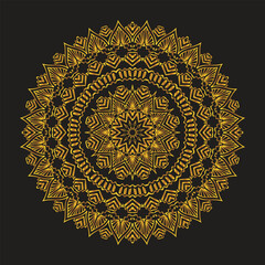 Luxury ornamental mandala design background in gold color