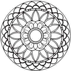 Black and White mandala for coloring book