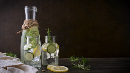 Water flavored with lemon