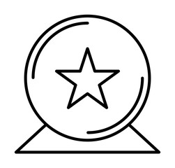 star medal icon illustration on transparent background
