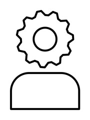 user gear icon illustration on transparent background